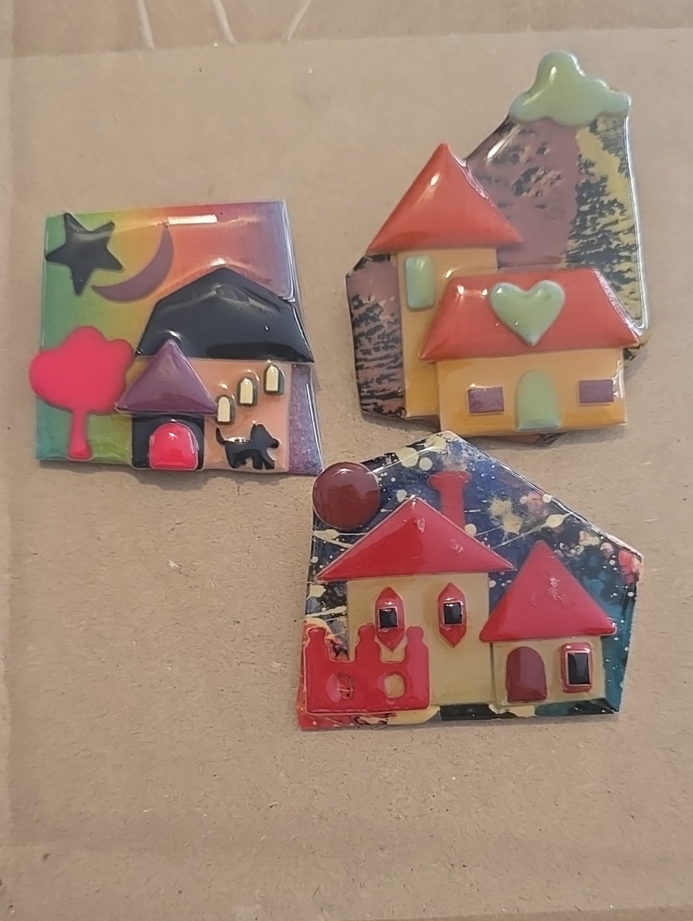 Lucinda   House Brooch Pins set  of 3